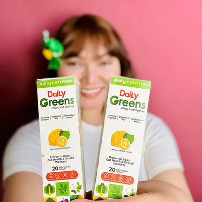 Daily Greens Detox & Cleanse – Detox Naturally with Superfood-Packed Effervescent Tablets (20 Tabs)