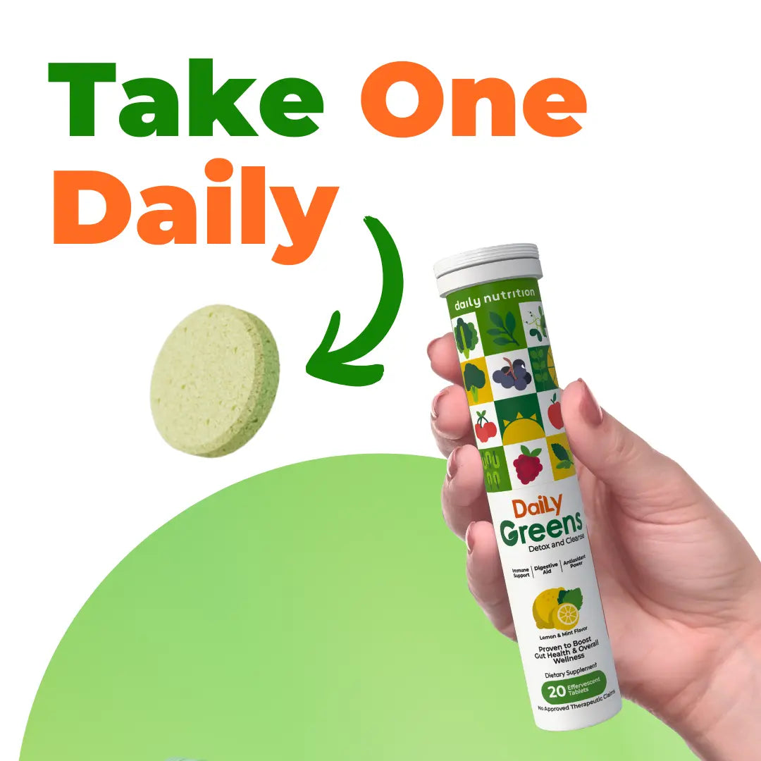 Daily Greens Detox & Cleanse – Detox Naturally with Superfood-Packed Effervescent Tablets (20 Tabs)