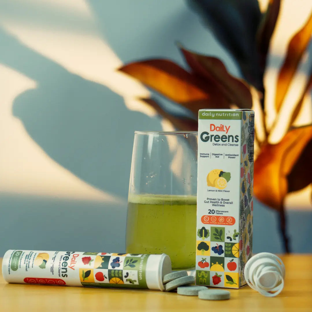 Daily Greens Detox & Cleanse – Detox Naturally with Superfood-Packed Effervescent Tablets (20 Tabs)