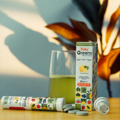 Daily Greens Detox & Cleanse – Detox Naturally with Superfood-Packed Effervescent Tablets (20 Tabs)